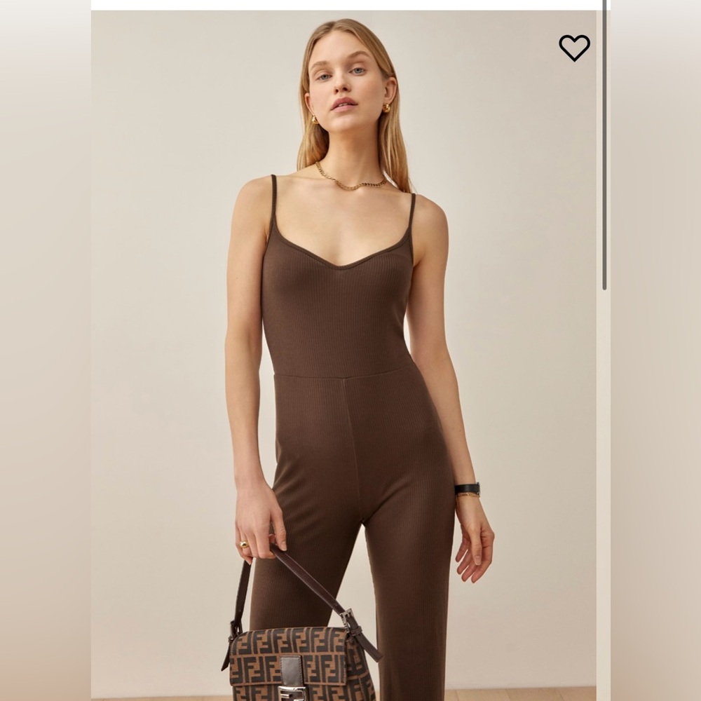 Reformation Aldari Jumpsuit in Cafe